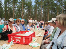 Besökarna kunde stärka sig med ärtsoppa före föreställningen.